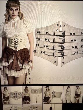 Punk Rave corset waist clincher belt BROWN
